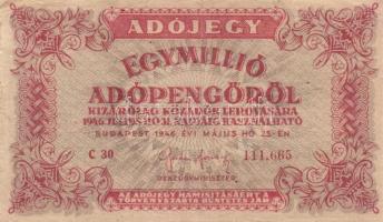 1946. 10.000AP - 1.000.000AP (15x) variációkkal T:vegyes