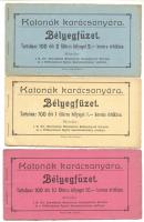 1915 Katonák Karácsonyára segélybélyeg 100 db-ot tartalmazó teljes füzetek 5 db 1,2,10f magyar és 1f,10f horvát