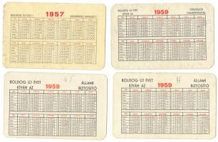 4 db kártyanaptár az 50-es évekből
