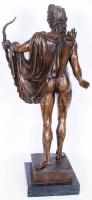 Apolló. Bronz, márvány talapzaton / 
Apollo. Bronze, on marble stand, 64cm