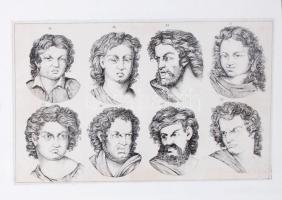 Karakterológia 2 db metszet üvegezett keretben 18x24 cm