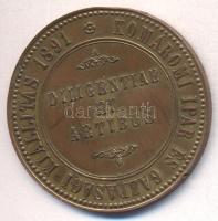 1891. "Komáromi Ipar és Gazdasági Kiállítás" Br plakett (38mm) T:2-