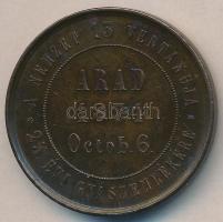Arad 1874. Történelmi Br emlékérem az aradi vértanúk kivégzésének 25. évi gyászemlékére (40mm) T:2