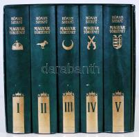 Hóman-Szekfű: Magyar történet I-V. hasonmás kiadás Maecenas Kiadó, 1990. Aranyozott félbőr kötésben, kísérő tanulmánnyal, hibátlan karton tékában, jó állapotban.