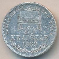 1869KB 20Kr "Magyar Királyi Váltó Pénz" Ag T:3