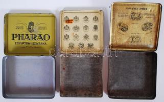 3 db régi cigarettás fémdoboz / vintage cigarette boxes