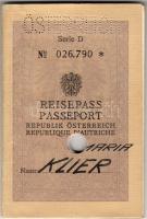 1967 Osztrák útlevél