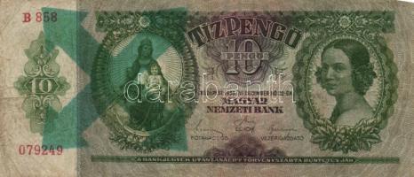 1930. 100P (2x) + 1936. 10P mindegyik hamis nyilaskereszt / Német 3. Birodalmi felülbélyegzéssel T:II-,III