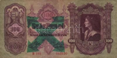 1930. 100P (2x) + 1936. 10P mindegyik hamis nyilaskereszt / Német 3. Birodalmi felülbélyegzéssel T:I...