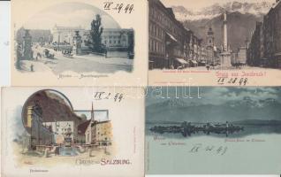 33 db régi, osztrák és német városképes lap / 33 Austrian and German postcards