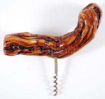 Dugóhúzó szőlőgyökérből, jelzett, h:20 cm