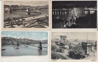 Budapest Lánchíd - 6 db régi képeslap