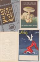 10 db régi reklám képeslap és grafika