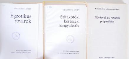 Három darab rovarokkal foglalkozó könyv tétel: Növények és rovarok preparálása. Szitakötők, kérészek...