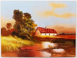 TF jelzéssel: Vihar után. Olaj, farost, 18×24 cm