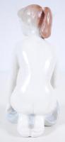 Aquincum, térdelő akt, kézzel festett, jelzett, hibátlan  /Handpainted Aquincum chinaware nude figur...