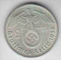 Német 3. Birodalom 1938B 2M Ag "Hindenburg" T:2-
German Third Reich 1938B 2 Marks Ag &quot...
