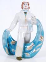 Halász, jelzett sorszámozott, kézzel festett, hibátlan, m:21 cm/ Fisherman porcelain, flawless