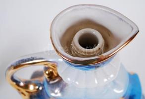 Porcelán tükrös, kupicás palack, hibátlan, jelzett Beam Bourbon whisky, C. Miller, m:33 cm