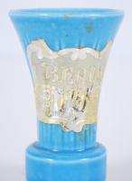 Porcelán tükrös, kupicás palack, hibátlan, jelzett Beam Bourbon whisky, C. Miller, m:33 cm