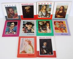 A Művészet Kiskönyvtára, 10 kötet: El Greco, Rembrandt, Dürer, etc.