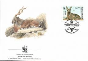 WWF: Twisted horned goat set + 4 FDC WWF: Pödröttszarvú kecske sor + 4 FDC