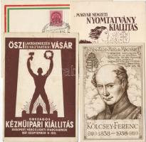 cca 1930-1942 4 klf reklámlevelezőlap alkalmi bélyegzésekkel