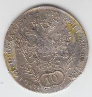 1830B 10Kr "I. Ferenc" ezüstözött hamisítvány T:3