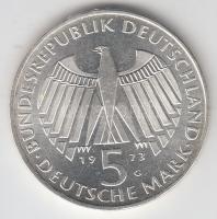 NSZK 1973G 5M Ag "125. évforduló Frankfurt Nemzetgyűlés" T:BU
GFR 1973G 5 Mark Ag "12...