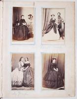 cca 1860 Fotóalbum a magyar arisztokrácia képviselőiről képaláírásokkal, többek között a Széchenyi, ...