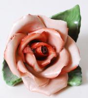 Herendi rózsa, kézzel festett, jelzett, több apró lepattanással, d:8 cm