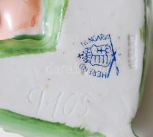 Herendi rózsa, kézzel festett, jelzett, több apró lepattanással, d:8 cm