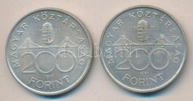1993. 200Ft Ag "MNB" (2x) T:2,2-