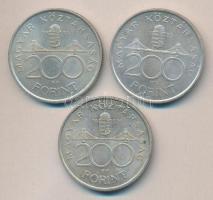 1993. 200Ft Ag "MNB" (3x) T:2,2-