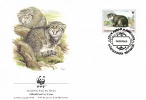 WWF: Steppe cats set + 4 FDC (small gum disturbance) WWF: Pusztai macska sor + 4 FDC (pici gumi hibá...