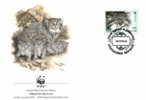 1996 WWF: Pusztai macska sor Mi 94-97 + 4 FDC (pici gumi hibák)