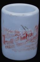 cca 1900 "Hajós féle Aradi Ibolya Créme Violette Hajós Árpád gyógyszertárából, Arad" feliratú gyógyszerésztégely /  Vintage pharmaceutical jar, 5,5cm