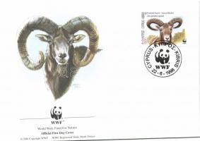 WWF: Ciprusi muflon négyestömb + 4 FDC WWF: Cypriot mouflon block of 4 + 4 FDC