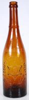 cca 1910 "Schätz József Budapest - sörös palackja - elidegenithetetlen" feliratú sörösüveg /  Vintage beer bottle, 28cm