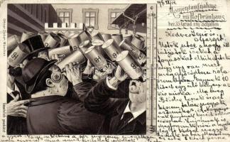 1898 München Hofbräuhaus, humour litho (gluemark)