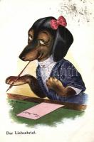 Dog lady, artist signed