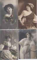 13 db régi, hölgyeket ábrázoló motívumlap