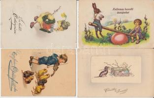 13 db régi húsvéti üdvözlőlap, benne két litho és egy dombornyomott lap