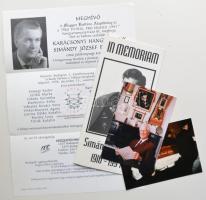 1997 In memoriam Simándy József 1916-1997, meghívó emlékkoncertre, fotók a temetésről