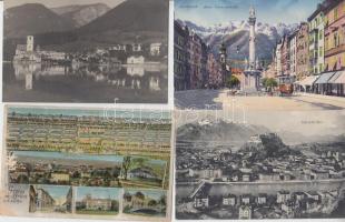 13 db külföldi, főleg osztrák városképes lap, benne a burgenlandi Lajtabruck, és egy Bécs panoráma lap / 13 mainly Austrian postcards, between them a Vienna panorama card, and Lajtabruck from Burgenland