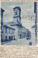 1899 Budapest V. Lipót utca Fölsei Kornél a Fekete Kutyához címzett üzletével, Divald