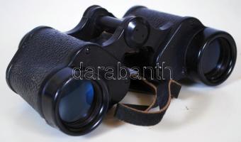 cca 1960 MOM távcső szűrővel, eredeti, bőr tokjában /  Vintage binoculars in original leather case