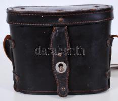 cca 1960 MOM távcső szűrővel, eredeti, bőr tokjában / 
Vintage binoculars in original leather case