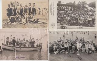 13 db régi, fürdőéletet ábrázoló fotó lap