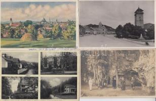 21 db régi, felvidéki képeslap, közte egy erdélyi Aranyos völgye